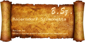 Baiersdorf Szimonetta névjegykártya